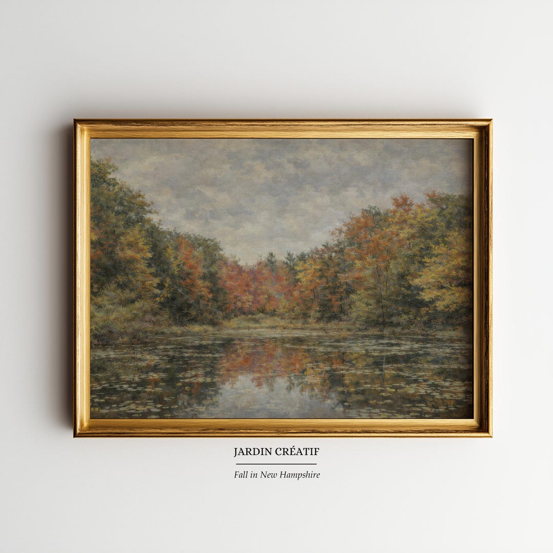 Fall Landscape Oil Painting | Printable Wall Art | Autumn Nature Decor ...