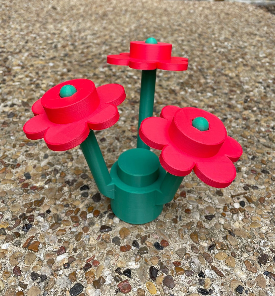 Large Scale Building Bricks Flowers Jumbo Size Color Floral Bouquet 3D