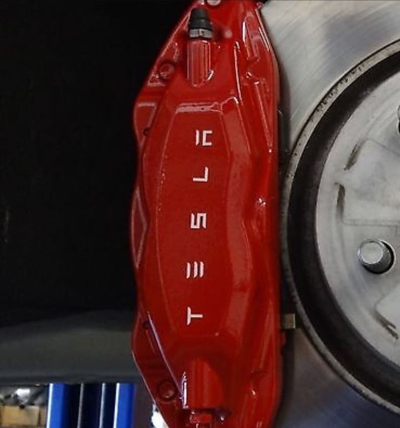 12pc Tesla Brake Hi Temp Caliper Vinyl Decal Sticker Any Etsy