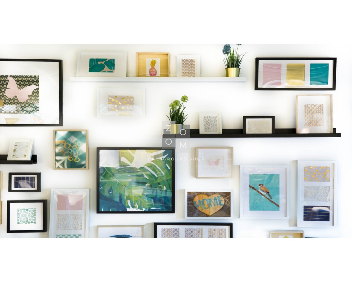 Zoom Backgrounds Gallery Wall I 5 Backdrop Images for Etsy