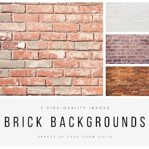 Zoom Backgrounds – Brick Pack – 5 Backdrop Images for Online Zoom Meetings