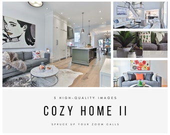 Zoom Backgrounds – Cozy Home Pack II – 5 Backdrop Images for Online Zoom Meetings