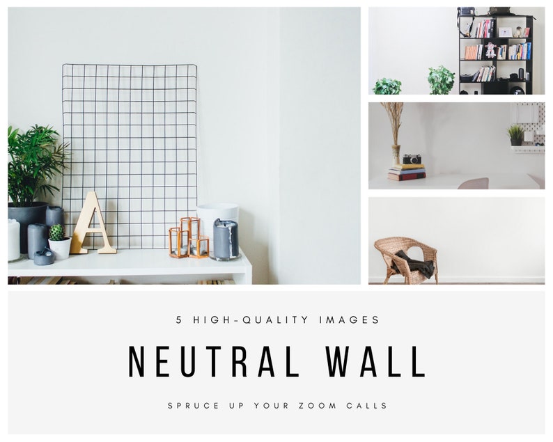 Zoom Backgrounds Neutral Wall 5 Backdrop Images for Online Zoom