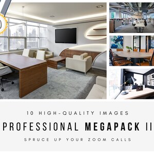 Zoom Professional Backgrounds – MEGAPACK II – 10 Backdrop Images for Online Zoom Meetings