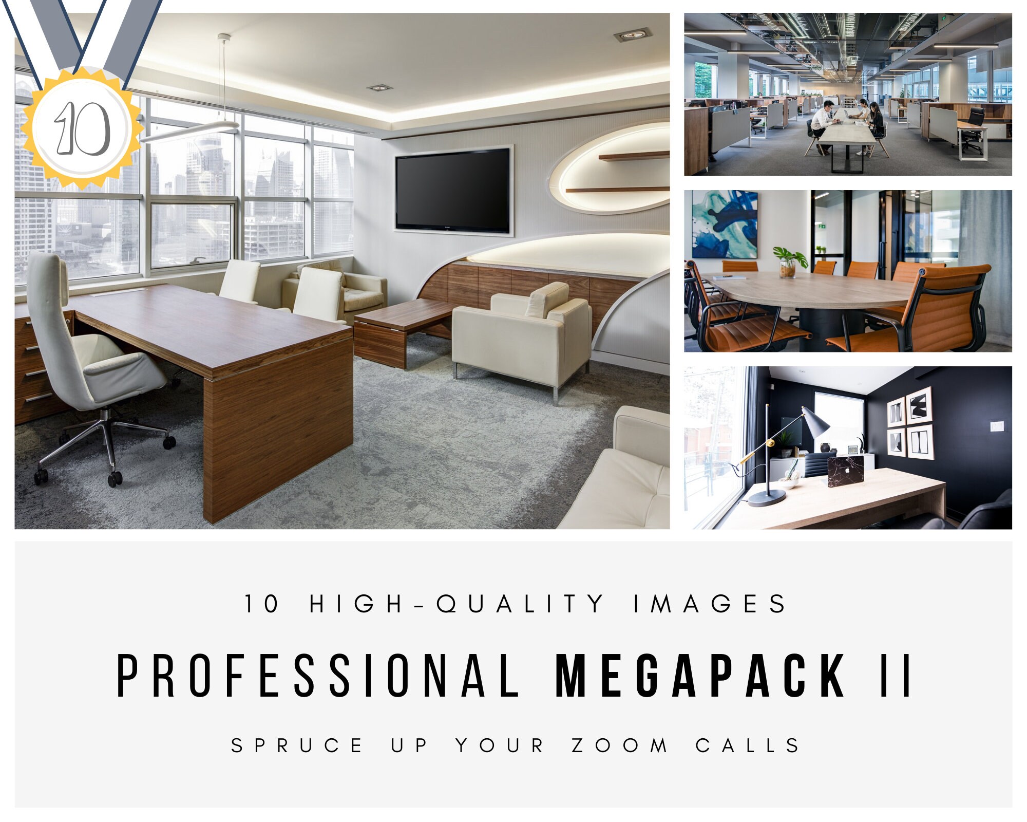 Zoom Professional Backgrounds – MEGAPACK II – 10 Backdrop Images for ...