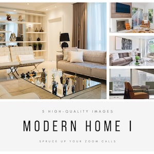 Zoom Backgrounds – Modern Home Pack I – 5 Backdrop Images for Online Zoom Meetings