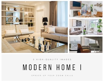 Zoom Backgrounds – Modern Home Pack I – 5 Backdrop Images for Online Zoom Meetings