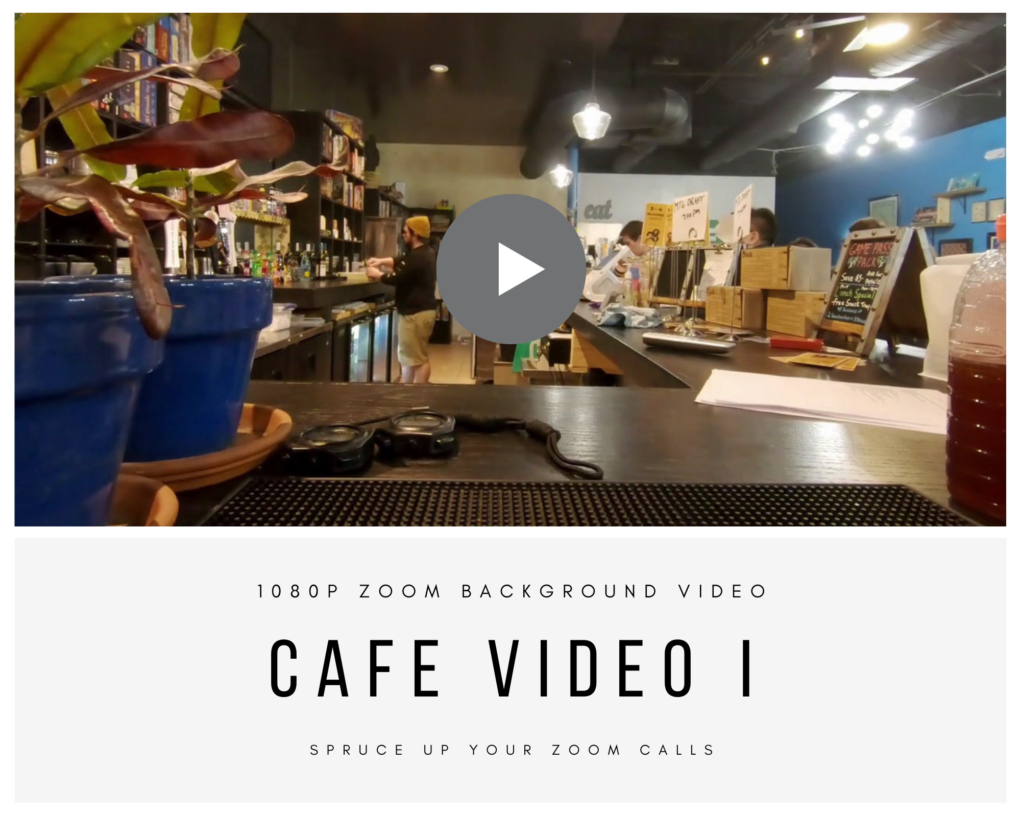 Zoom Cafe Video Hintergrund I Hochwertiger virtueller Hintergrund für