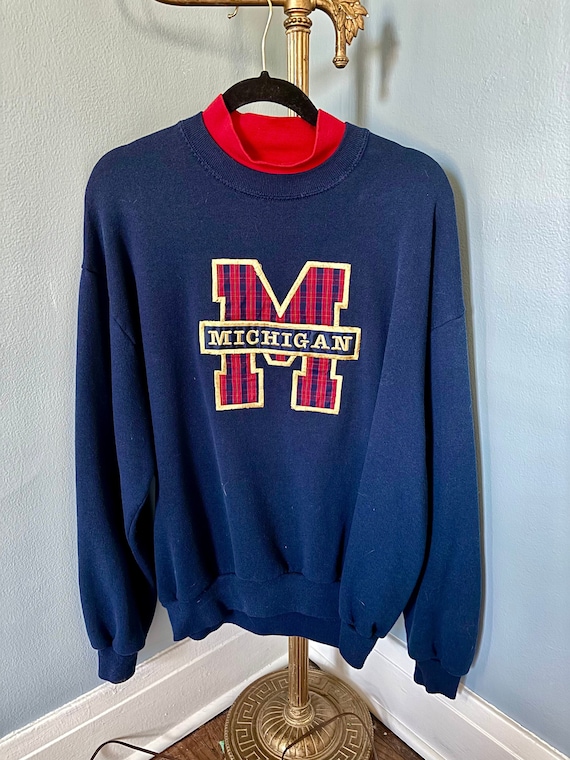 Vintage Double Crewneck U of M Sweatshirt XLarge; 