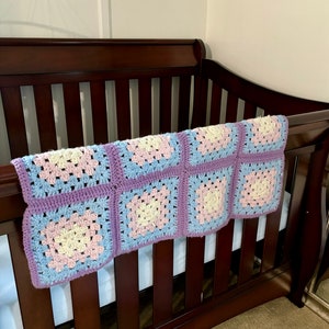 Granny Square Blanket; Baby Blanket, Recieving Blanket Handmade Crochet