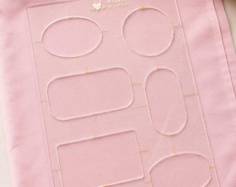 Baby Wipes Lid Stencil: Clear Acrylic 6-Shape Sewing Template