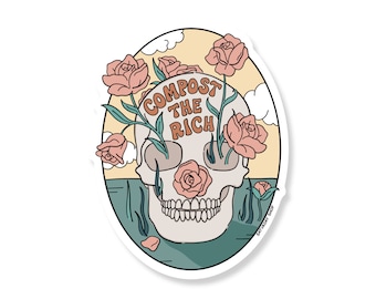 Composteer de rijke sticker