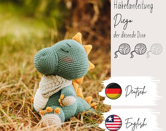 Diego the Dozing Dino | Crochet Stuffed Animal | Music Box | For Kids | Gift | Crochet Pattern German & English PDF