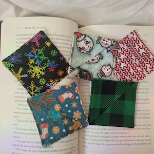 Holiday Fabric Corner Bookmark - Handmade Gifts for Readers