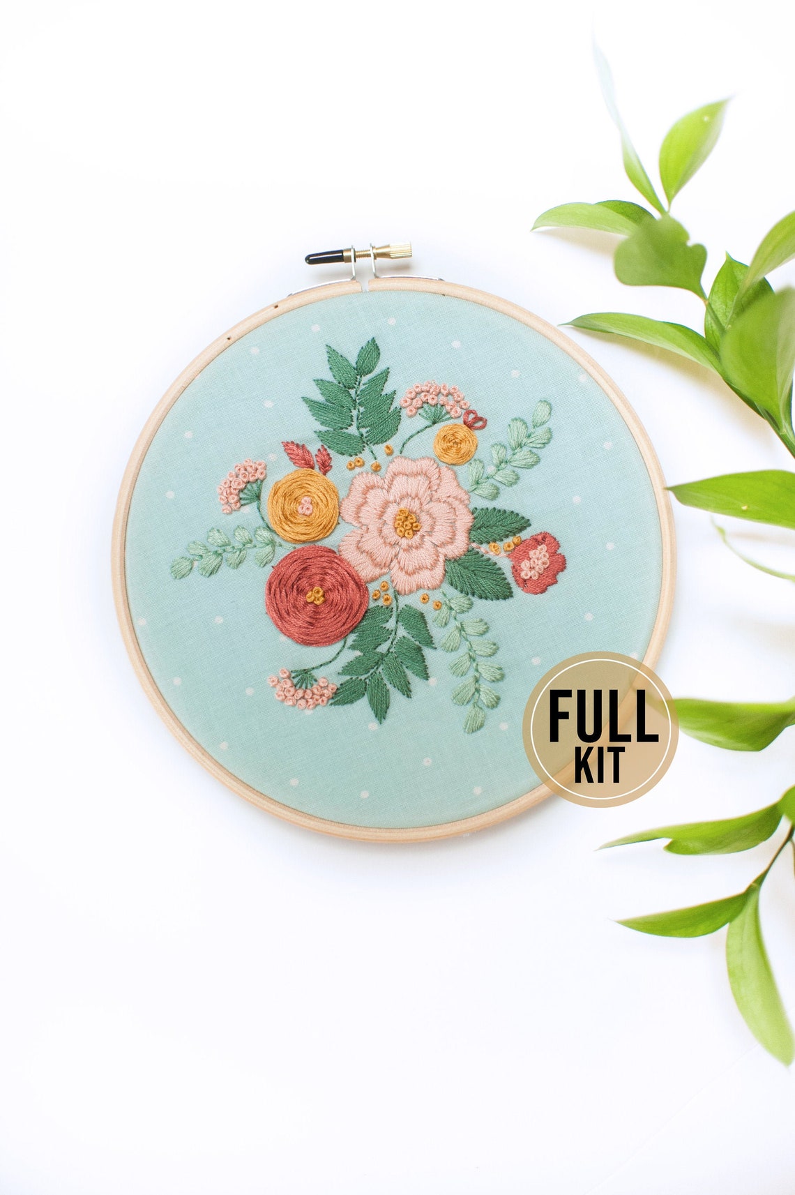 Needlepoint Kit / Beginner Embroidery kit / Hoop Art Etsy