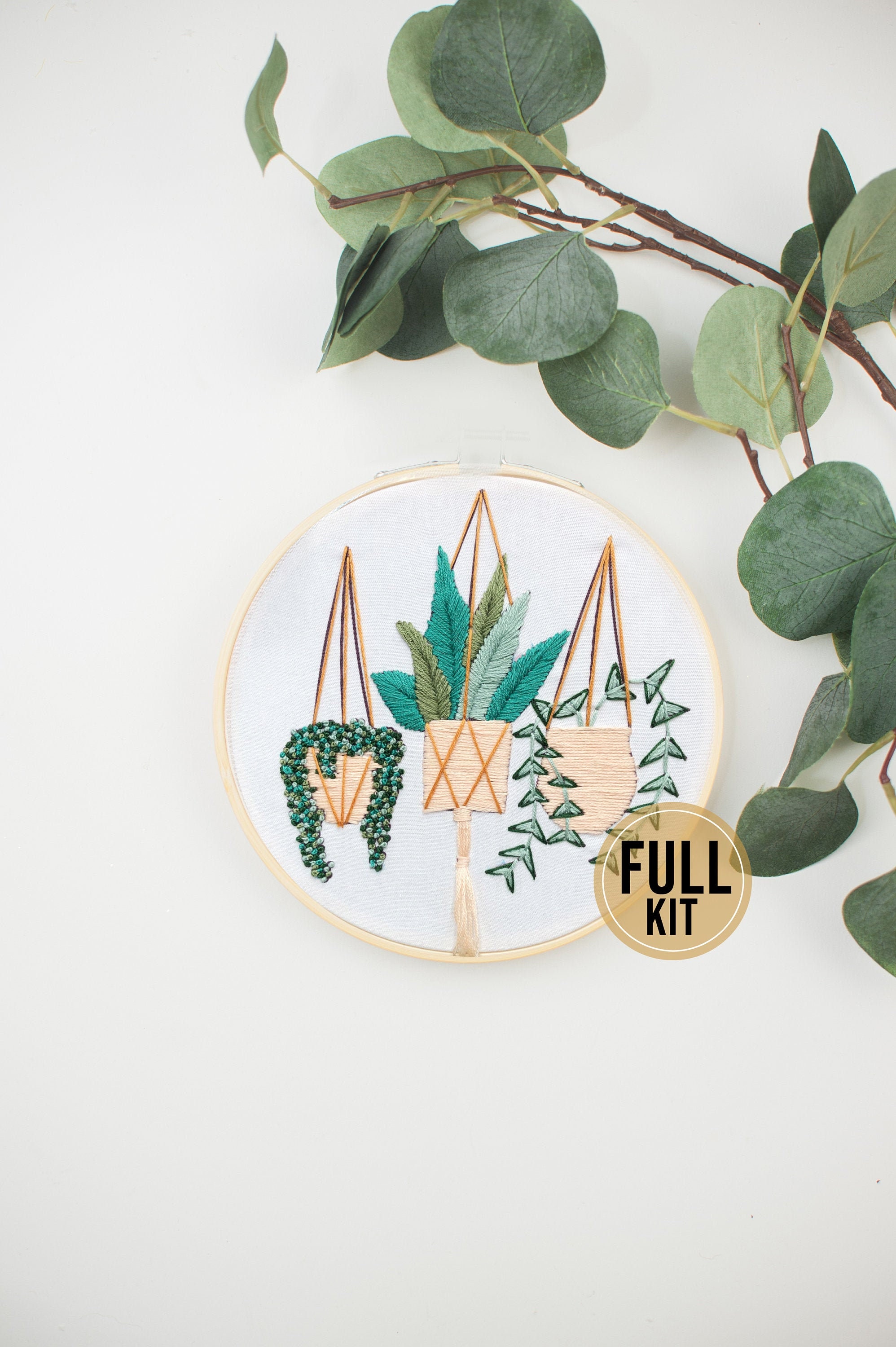Plant Embroidery Kit / Modern Embroidery kit /Hanging Plants Etsy