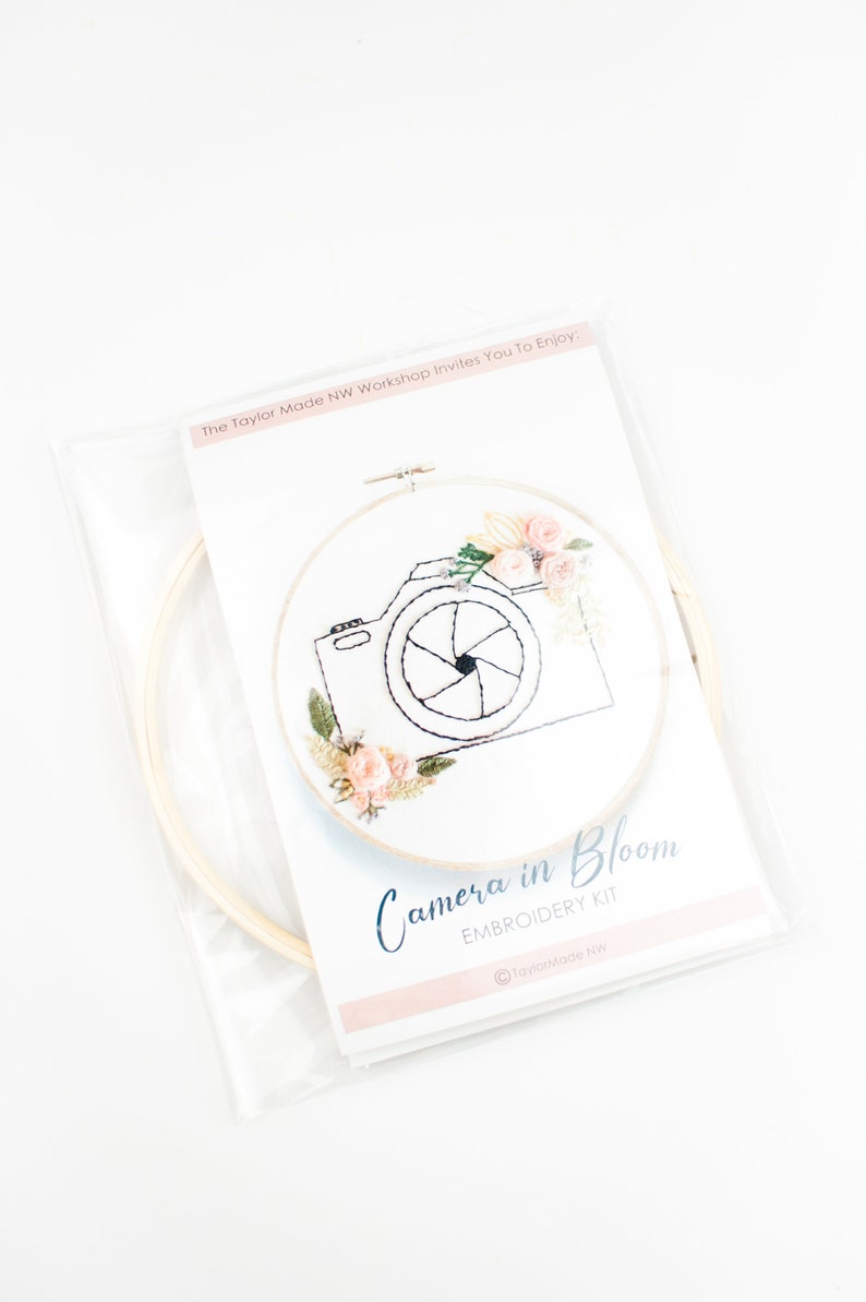 Beginner Embroidery Kit / Camera Needlepoint Kit / Modern Etsy