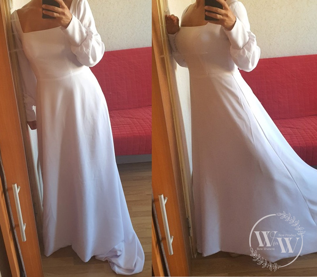 Modest Wedding Dress Vestido De Noiva Long Sleeves Bride Etsy UK