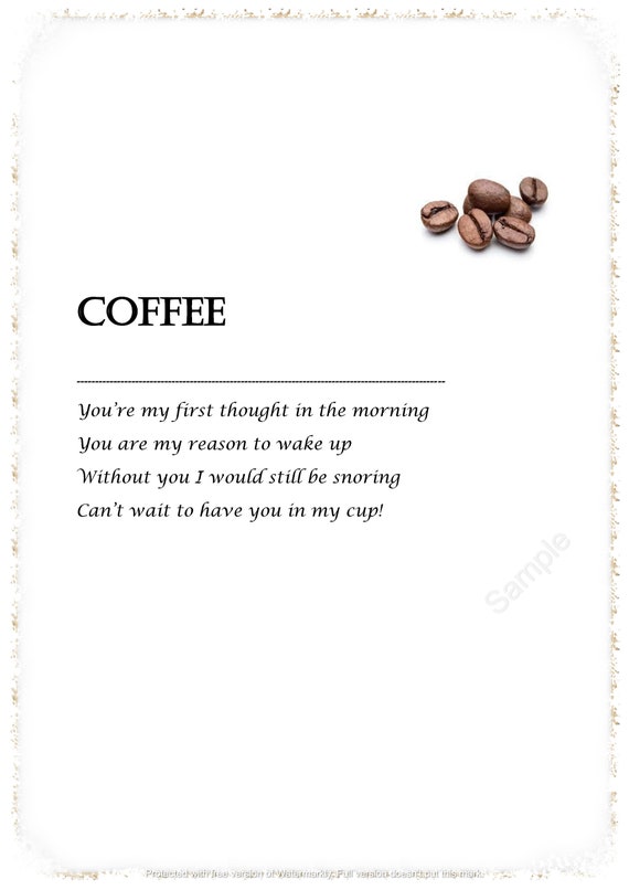 Coffee Poem Printable Typography Art INSTANT DOWNLOAD Etsy UK