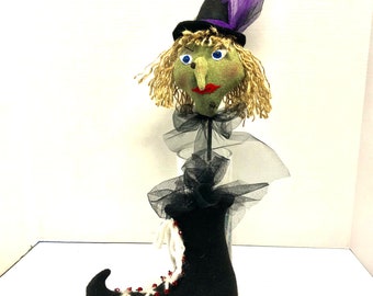 Wendy Witch on a Poke Stick & Witch Boot ePattern /Halloween/ Decor/ Primitive/ Felt -Instant Download