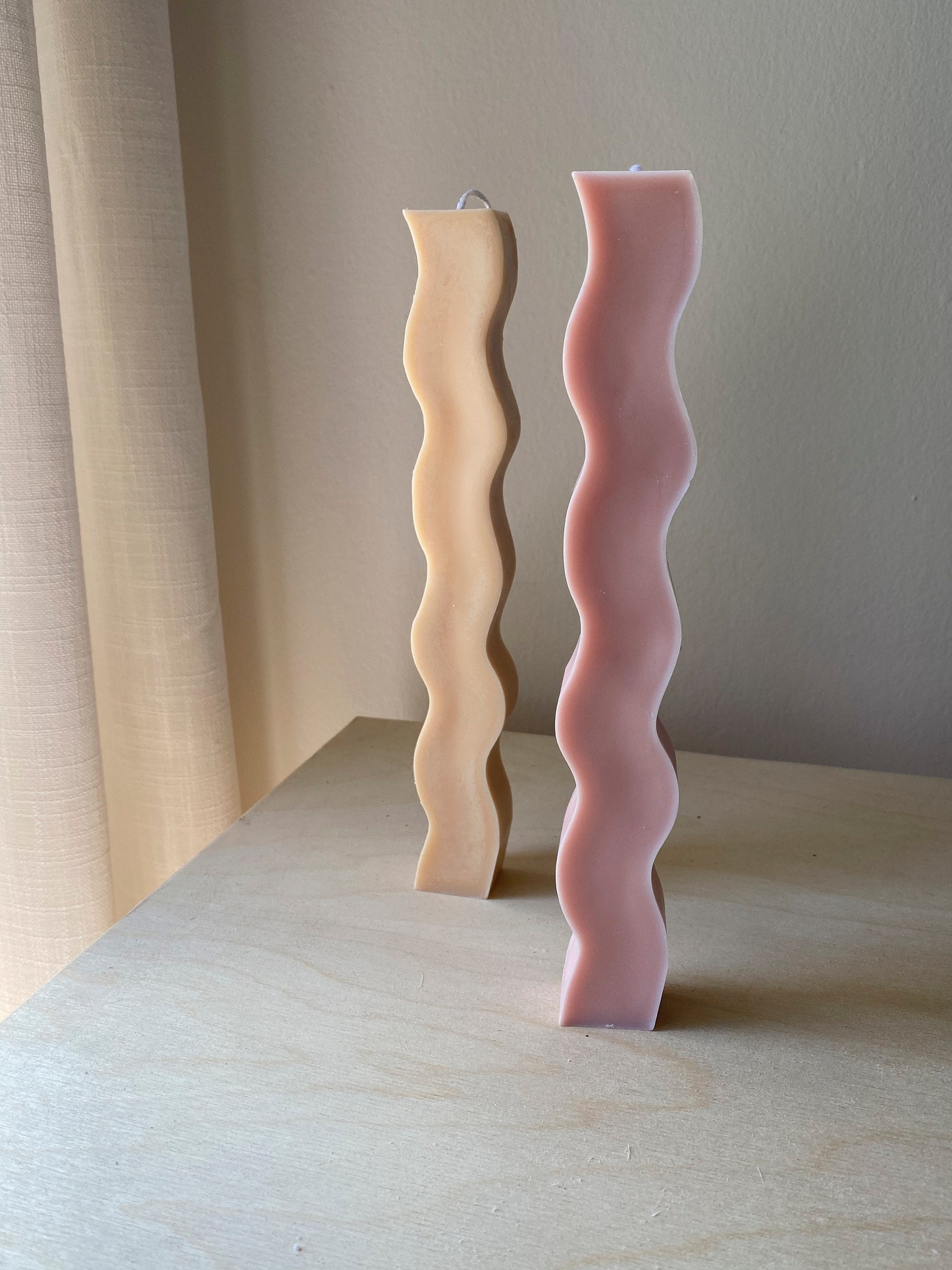 Colorful Squiggle & Zigzag Candles Unique Waving Shape Etsy