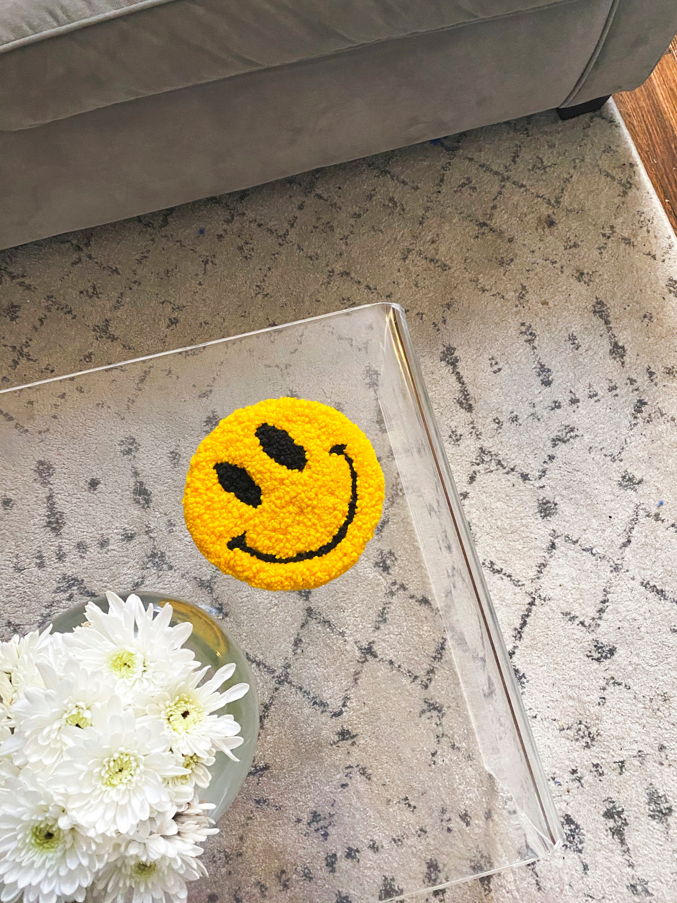 Smiley Face Rug Alfombra de acento hecho a mano Mini Rug | Etsy