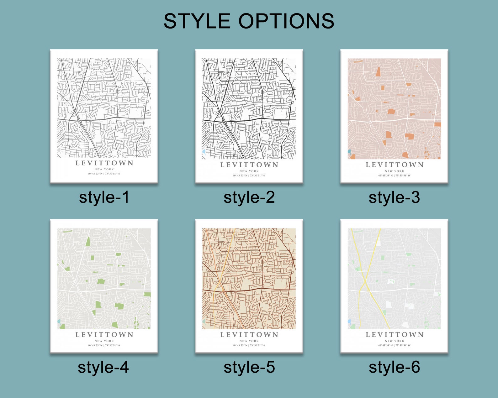 Levittown NY City Map Print Levittown Street Map Poster Etsy
