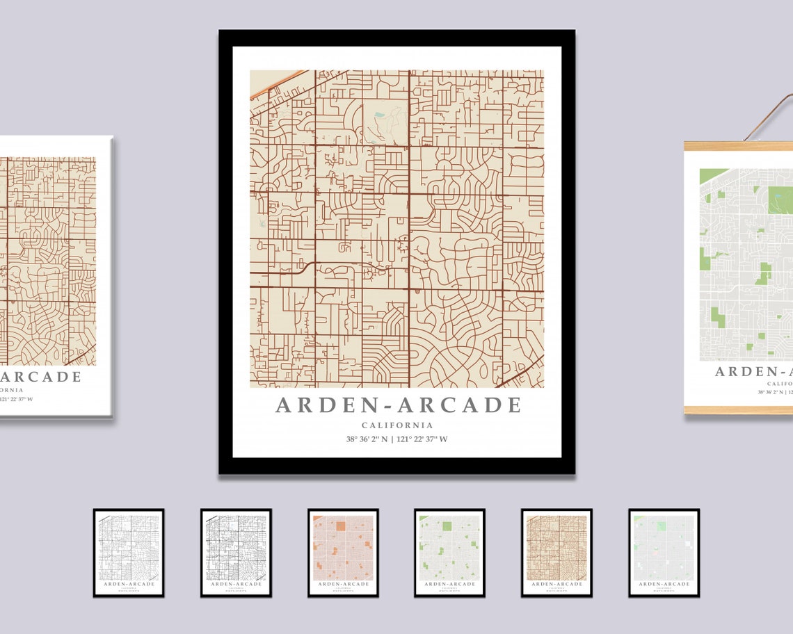 Ardenarcade CA City Map Print Ardenarcade Street Map Poster Etsy