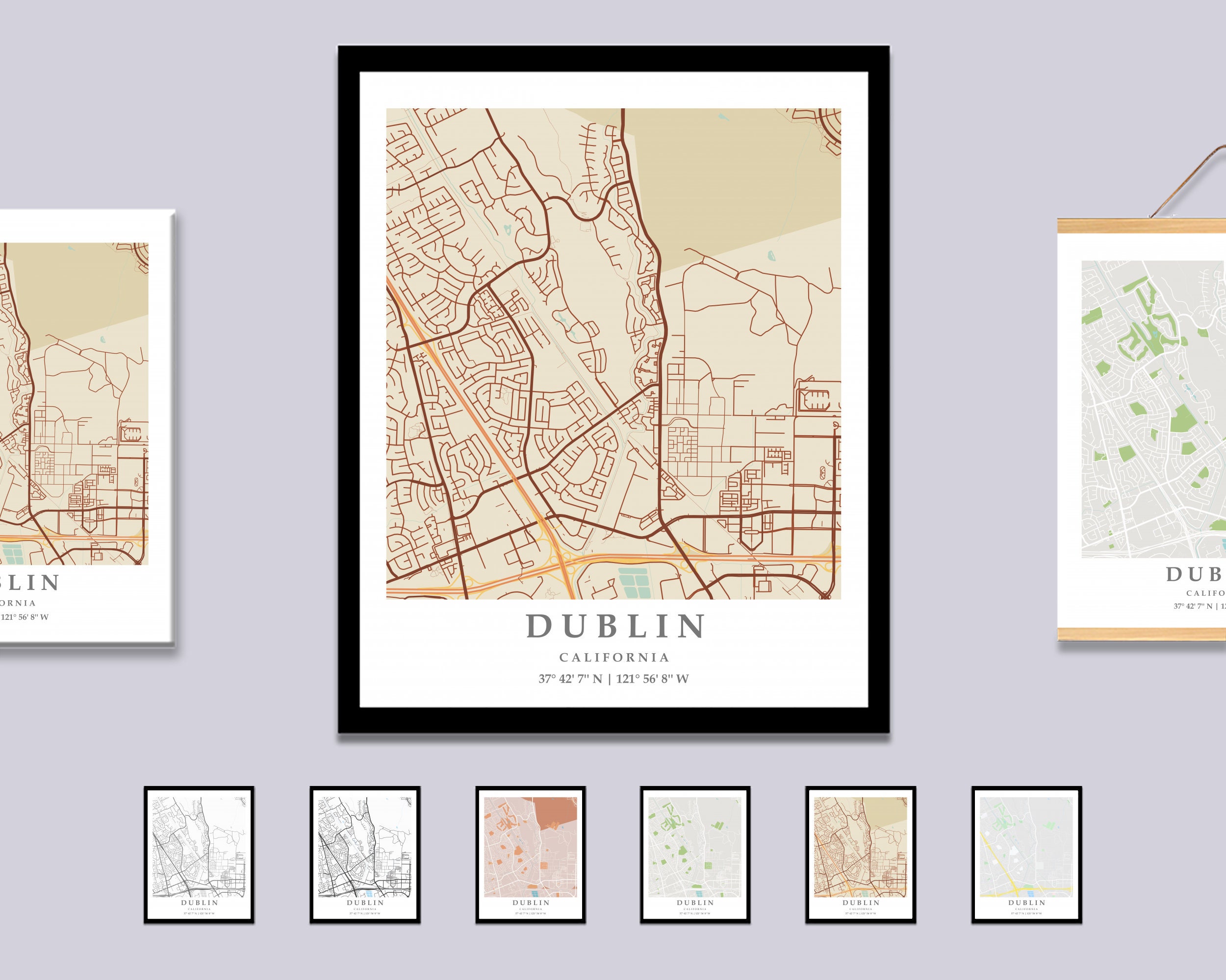 Dublin CA City Map Print Dublin Street Map Poster Dublin City - Etsy