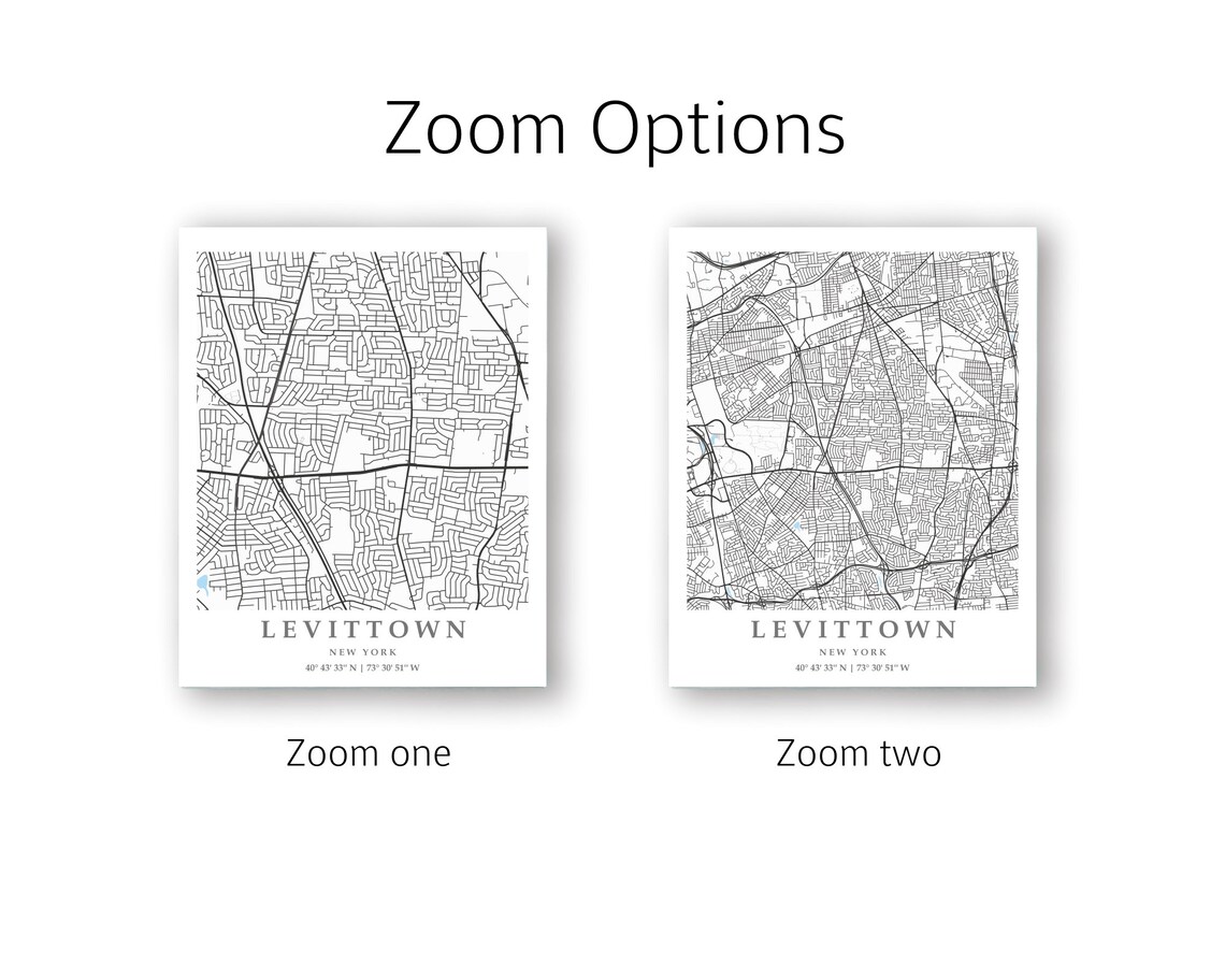 Levittown NY City Map Print Levittown Street Map Poster Etsy