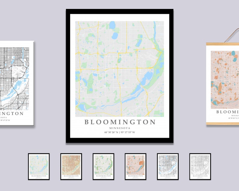 Bloomington MN City Map PrintBloomington Street Map Poster Etsy