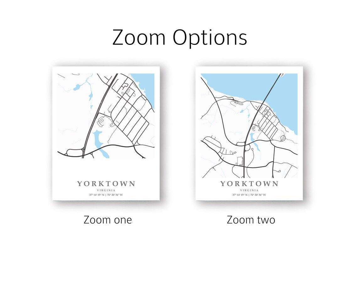 Yorktown VA City Map Print Yorktown Street Map Poster Yorktown Etsy