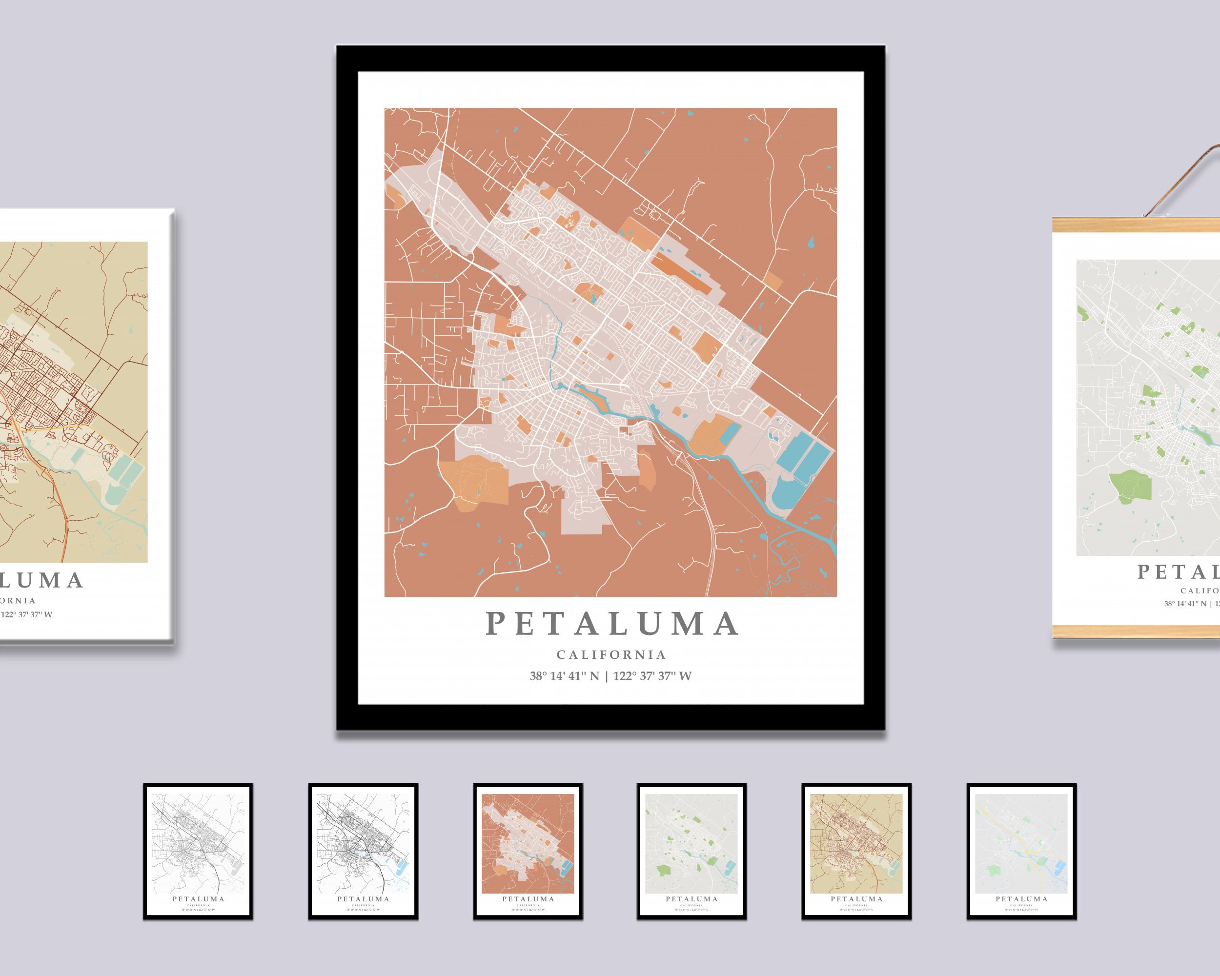 Petaluma CA City Map Print Petaluma Street Map Poster Petaluma - Etsy