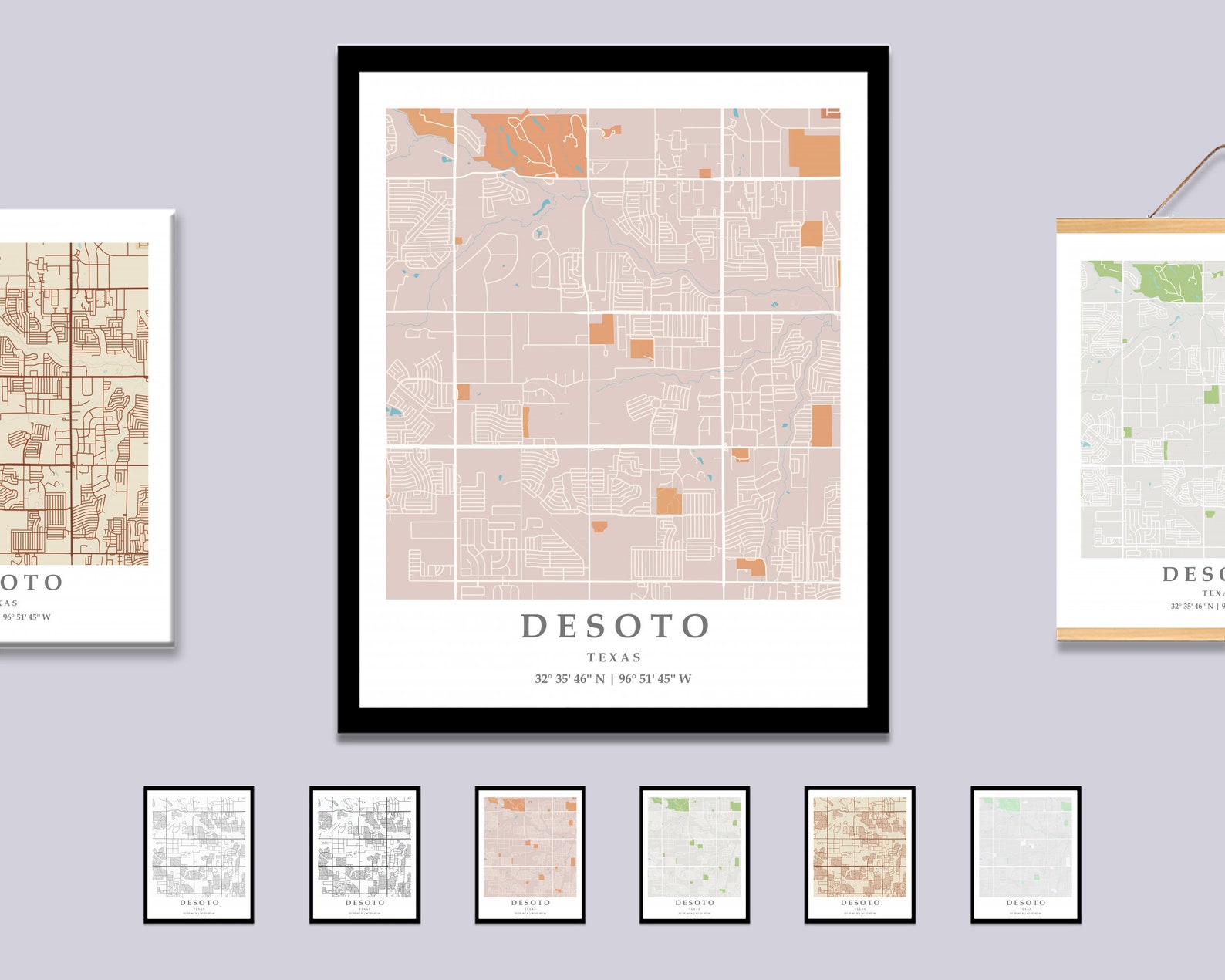 Desoto TX City Map Print Desoto Street Map Poster Desoto - Etsy