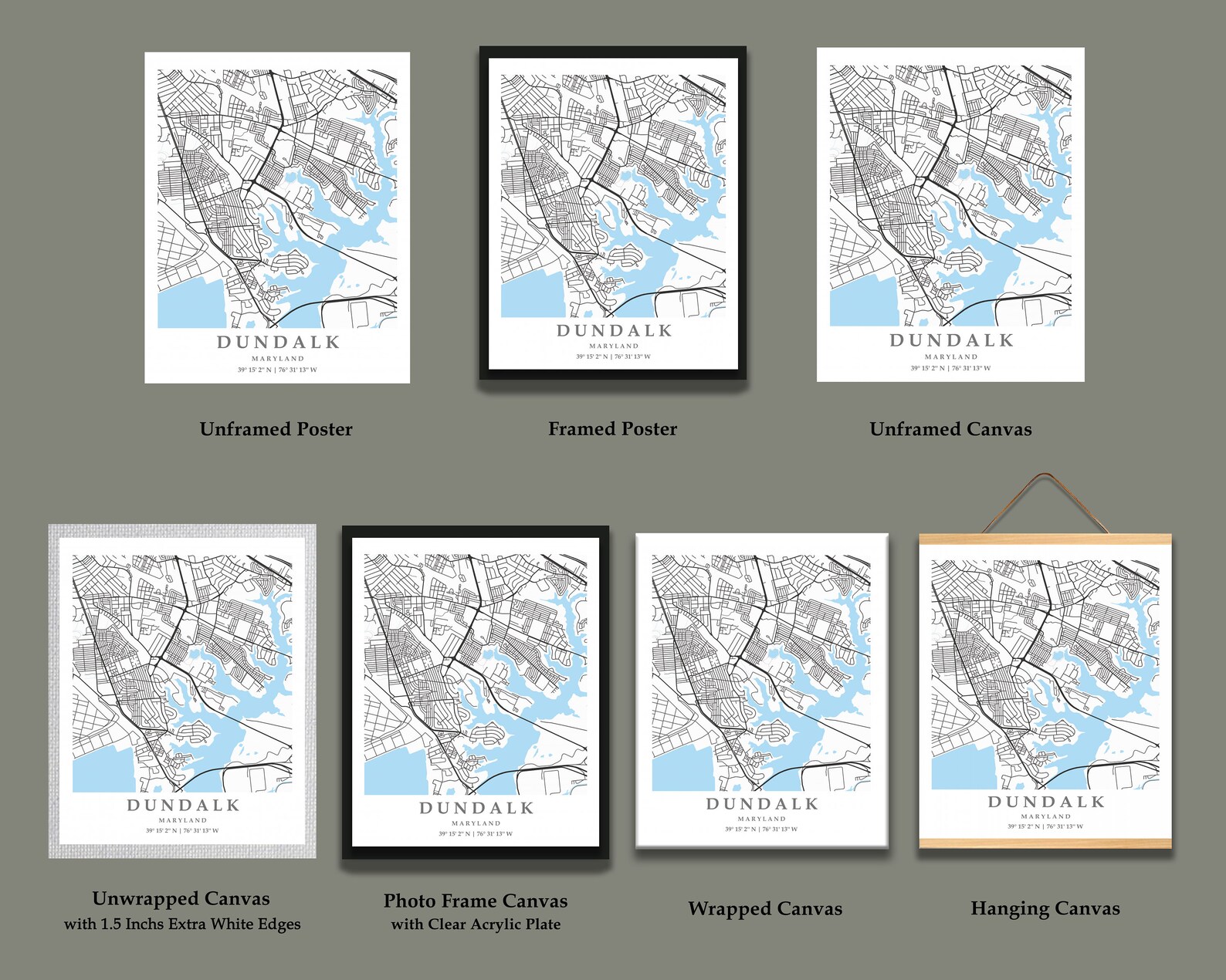 Dundalk MD City Map Print Dundalk Street Map Poster Dundalk Etsy