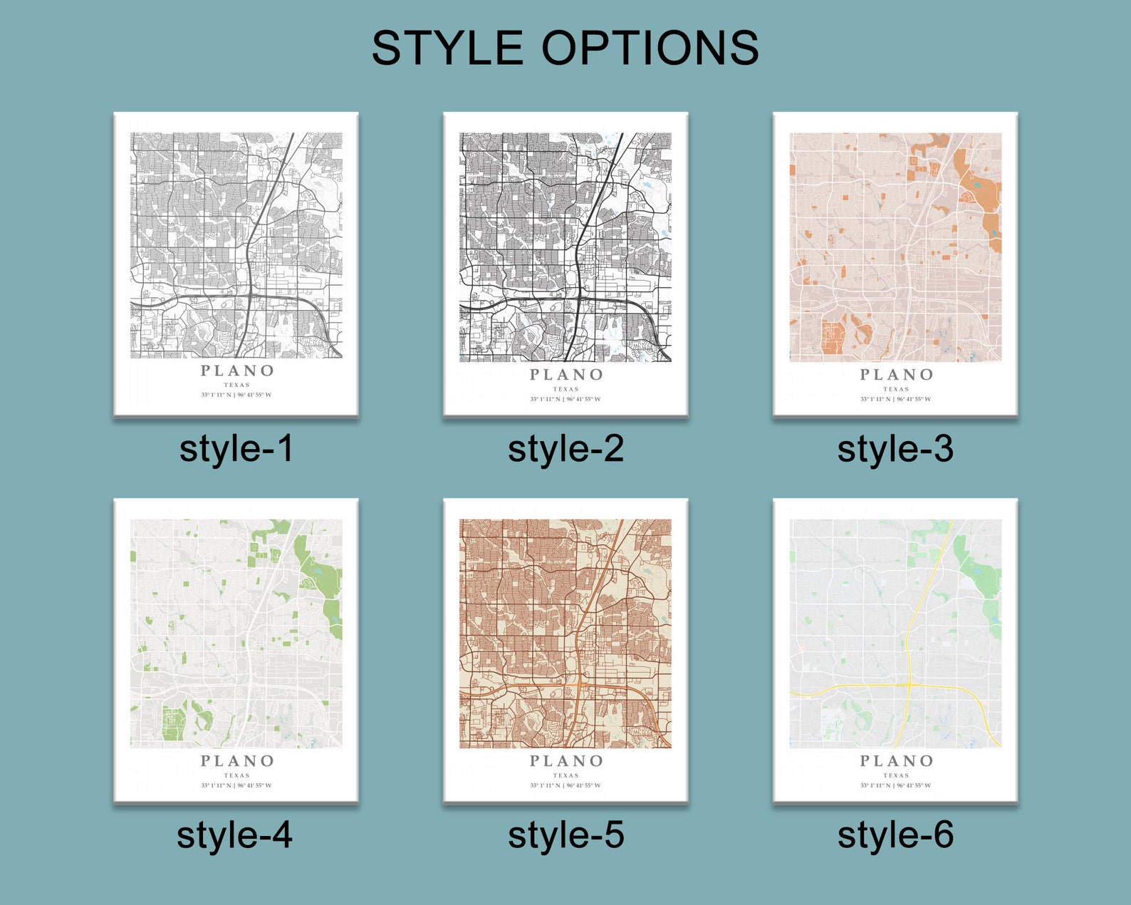 Plano TX City Map Print Plano Street Map Poster Plano City Map - Etsy