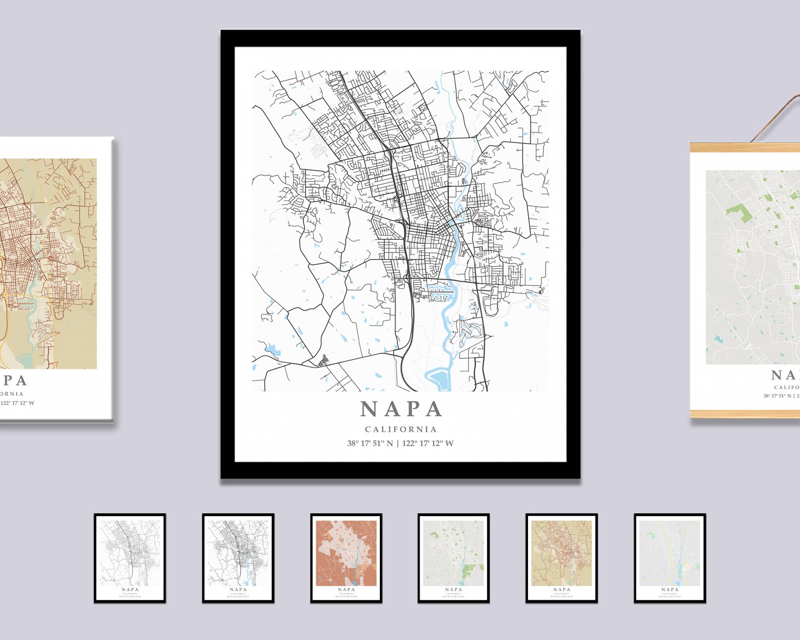 Napa CA City Map Print Napa Street Map Poster Napa City Map - Etsy