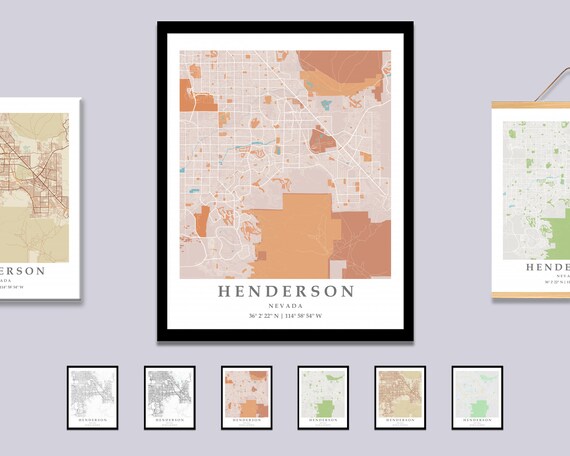 Henderson NV City Map Print Henderson Street Map Poster | Etsy