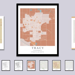 Tracy CA City Map Print Tracy Street Map Poster Tracy City Map - Etsy ...