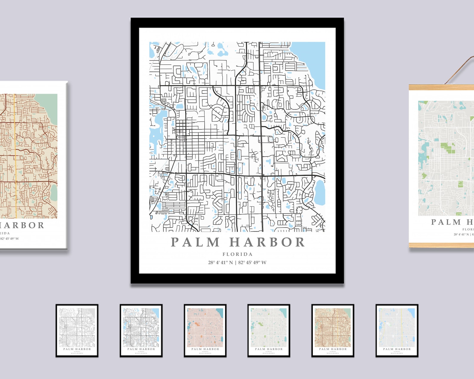 Palm Harbor FL City Map Print Palm Harbor Street Map Poster Etsy