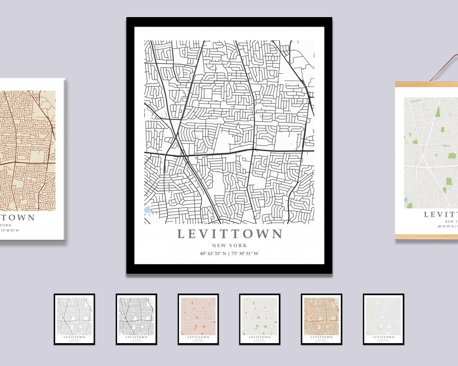 Levittown NY City Map Print Levittown Street Map Poster Etsy