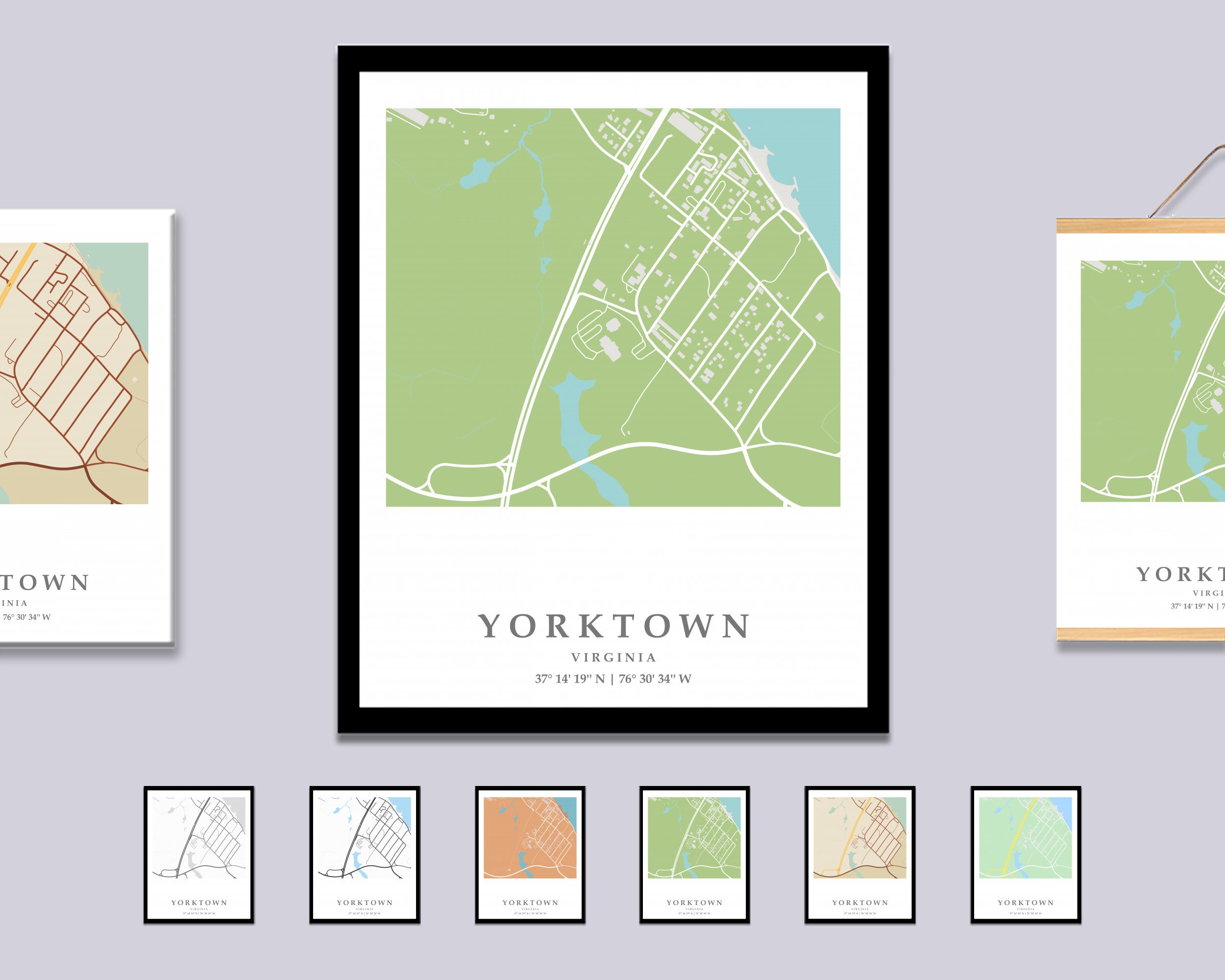 Yorktown VA City Map Print Yorktown Street Map Poster Yorktown Etsy