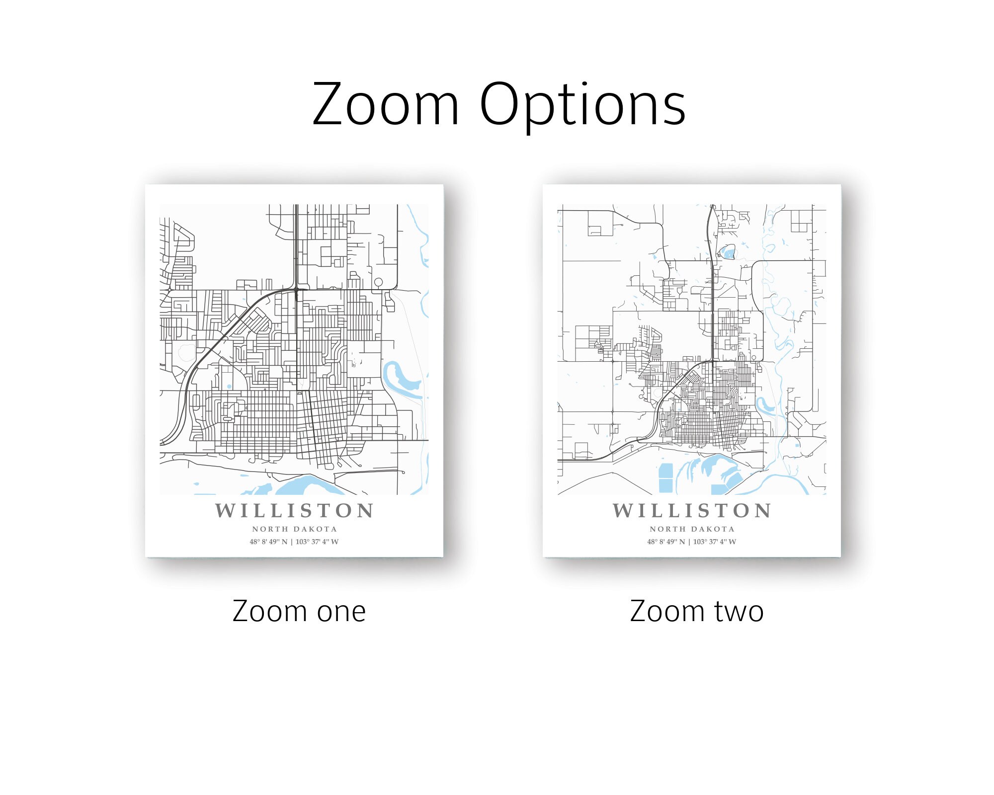 Williston ND City Map Print Williston Street Map Poster Etsy