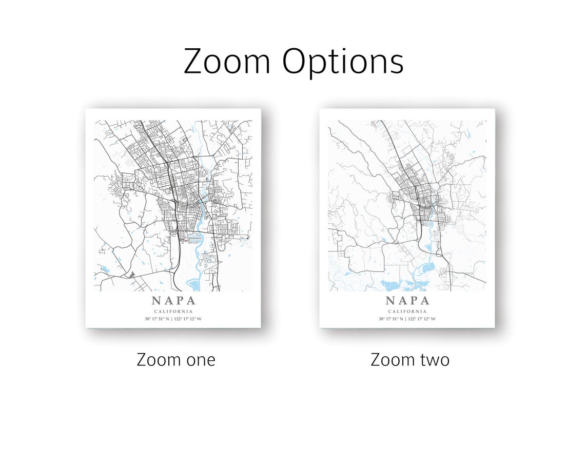 Napa CA City Map Print Napa Street Map Poster Napa City Map - Etsy