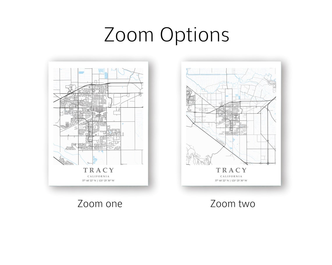 Tracy CA City Map Print Tracy Street Map Poster Tracy City Map Etsy