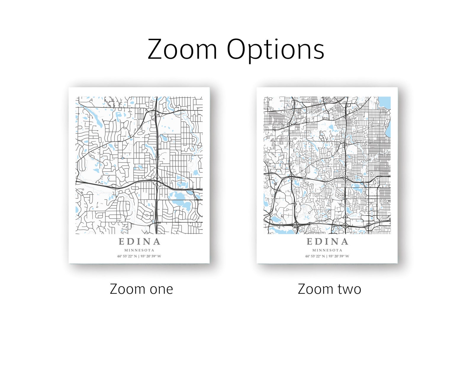 Edina MN City Map Print Edina Street Map Poster Edina City Etsy