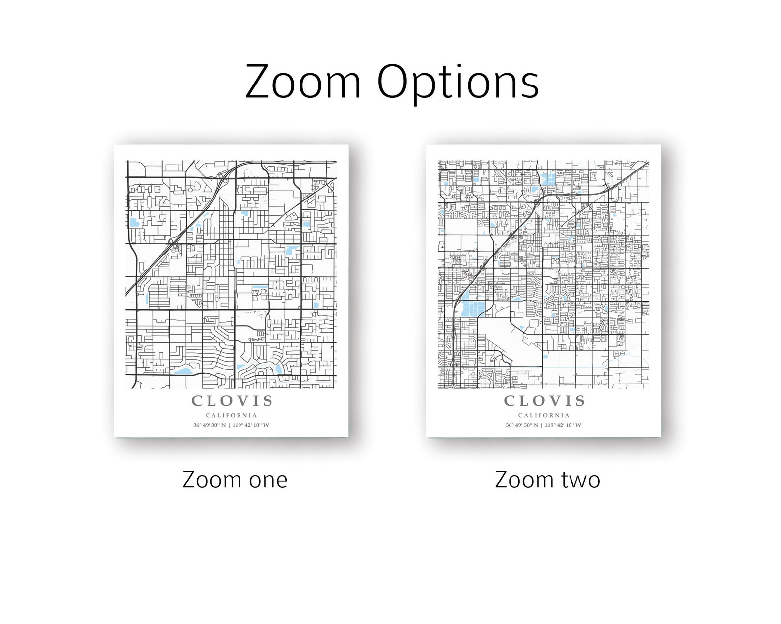 Clovis CA City Map Print Clovis Street Map Poster Clovis City - Etsy