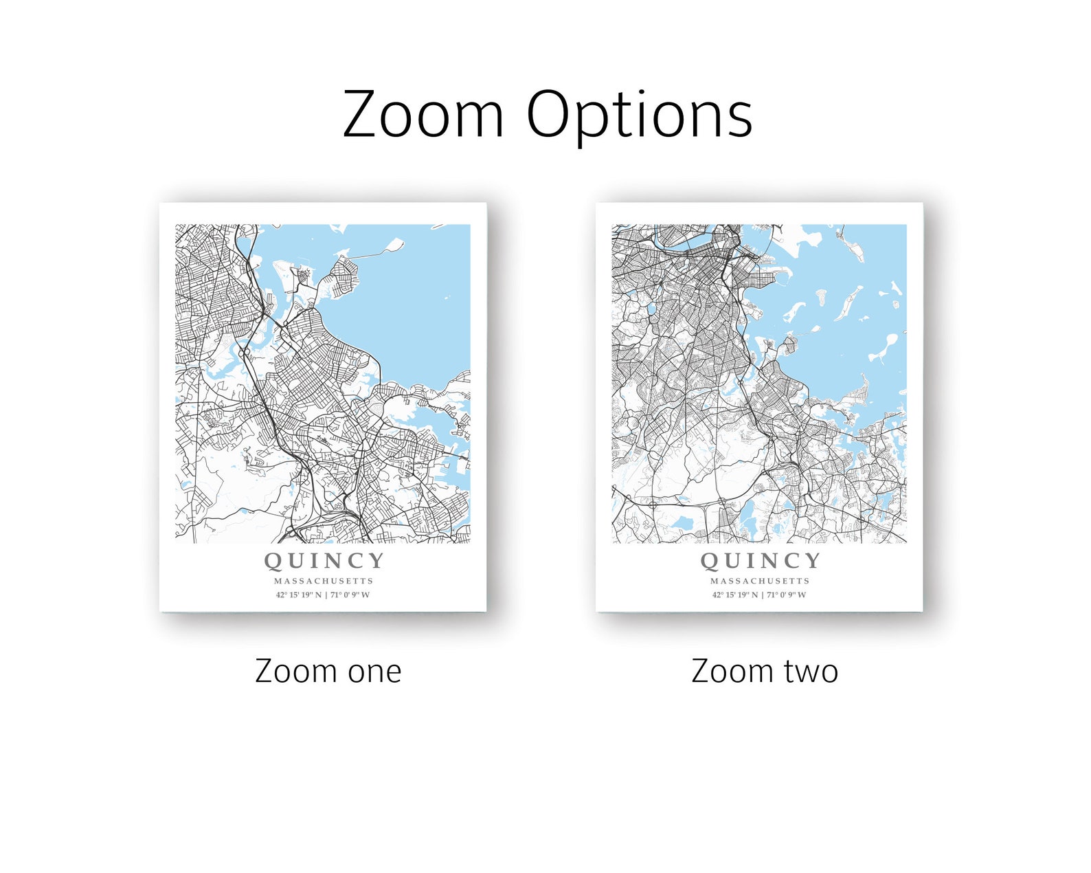 Quincy MA City Map Print Quincy Street Map Poster Quincy Etsy