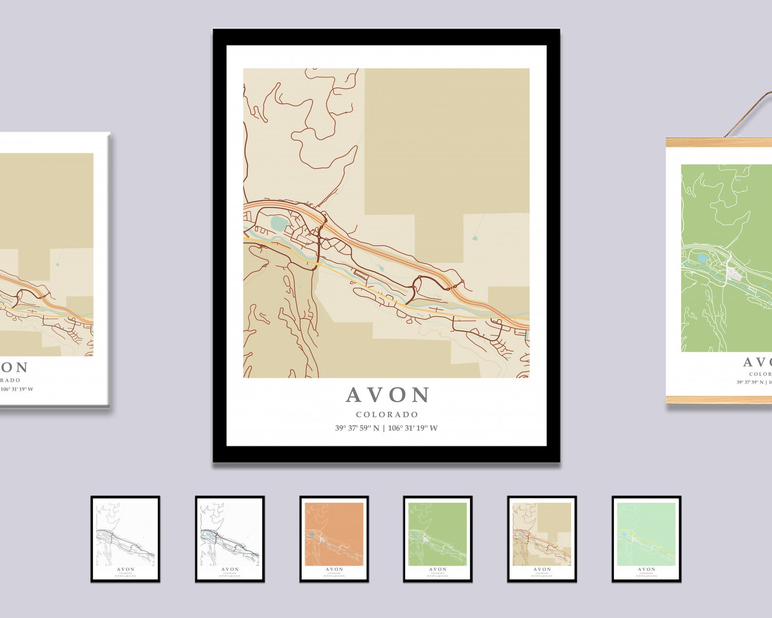 Avon CO City Map Print Avon Street Map Poster Avon City Map Etsy