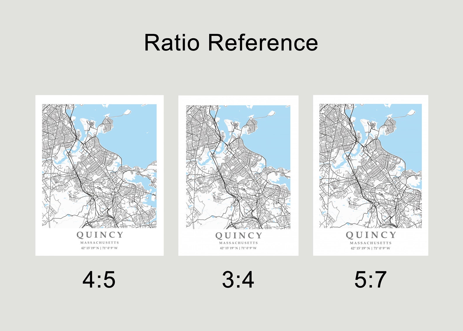 Quincy MA City Map Print Quincy Street Map Poster Quincy Etsy